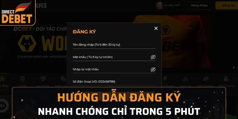 Hướng dẫn đăng ký tài khoản nhà cái nhanh chóng trong 2 phút